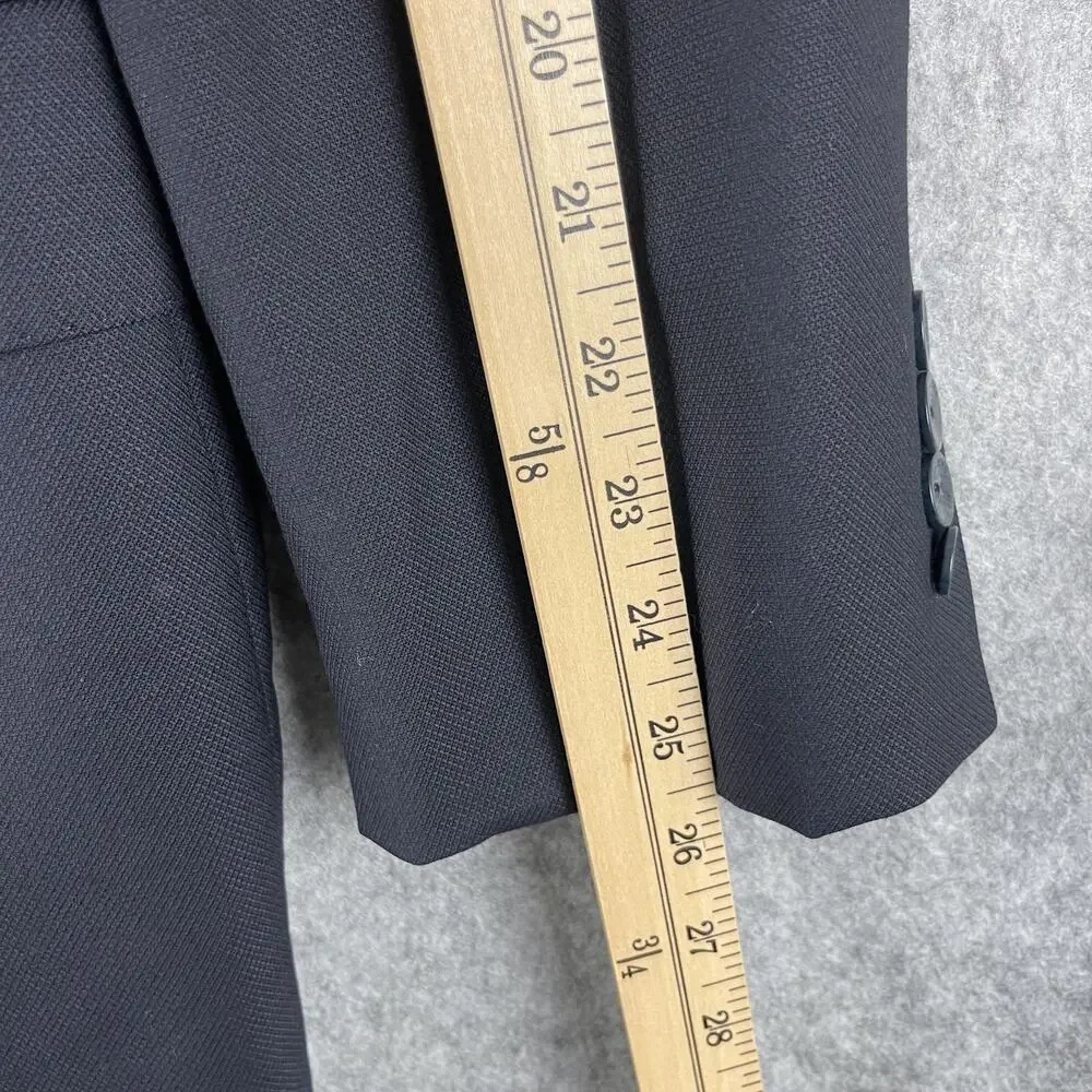 J Hilburn Wool Blazer Sport Coat Mens 46R‎ Navy Blue Guabello Italian 2 Button